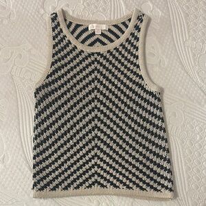 Black and White Chevron Knit Tank Top